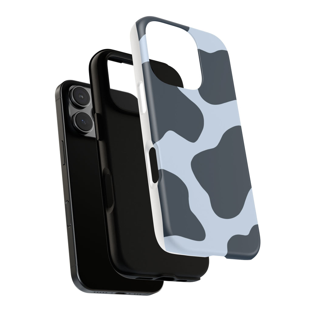 Cow Print Tough iPhone Case — Blue Black Abstract Pattern