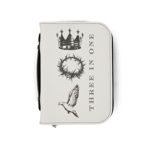 "Three In One" Bible Cover — Crown, Crown of Thorns & Dove  Zippered Case Cover