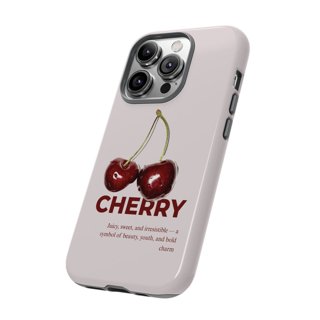 Cherry Vintage iPhone Case — Retro Cherry Illustration with 'CHERRY' Text