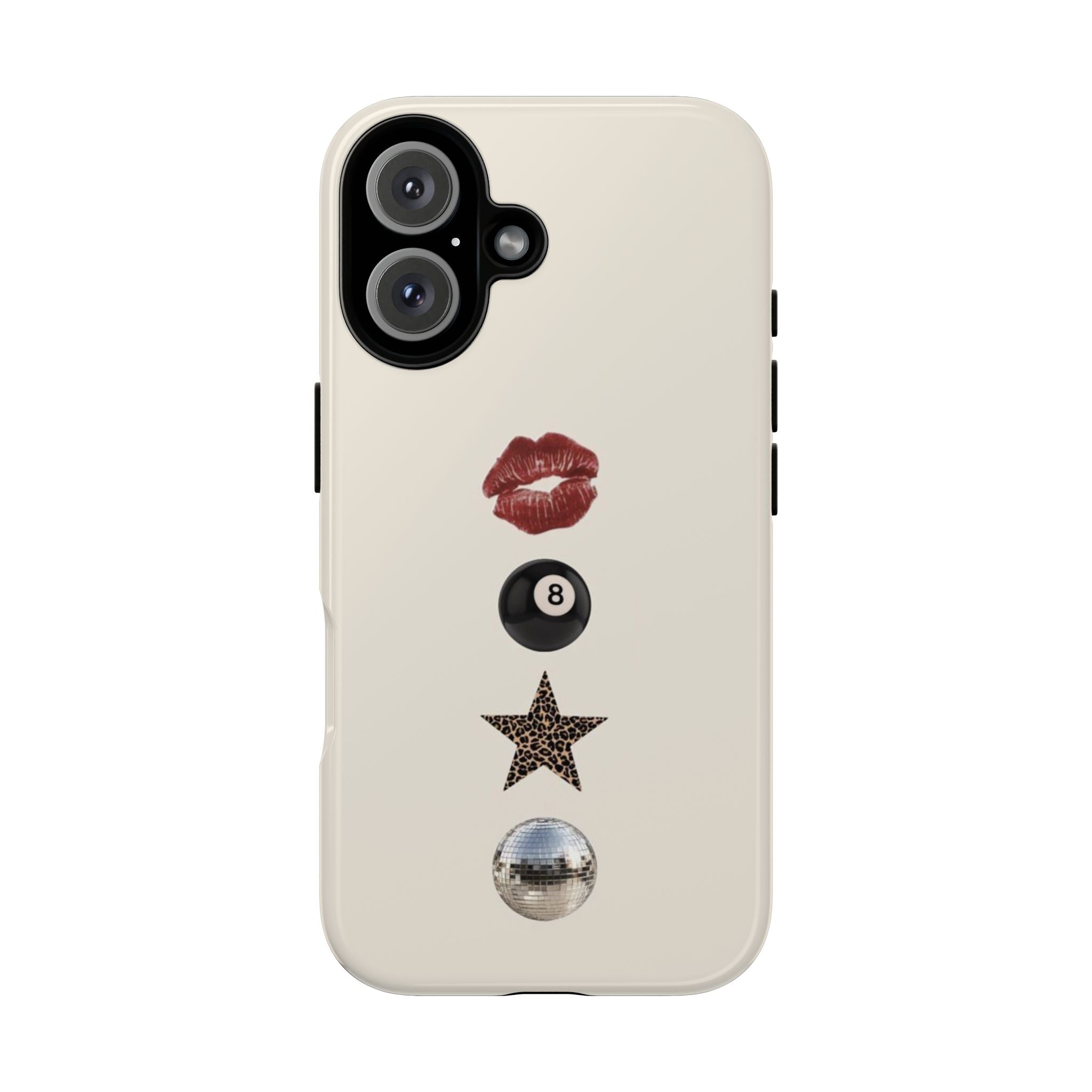 Kiss 8-Ball Star iPhone Case – Trendy Minimalist Protective Cover
