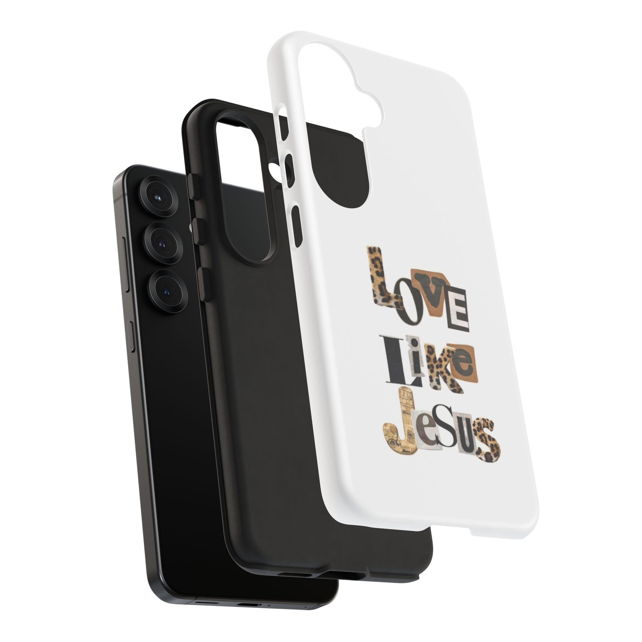 "Love Like Jesus" Leopard Print Christian Tough Phone Case
