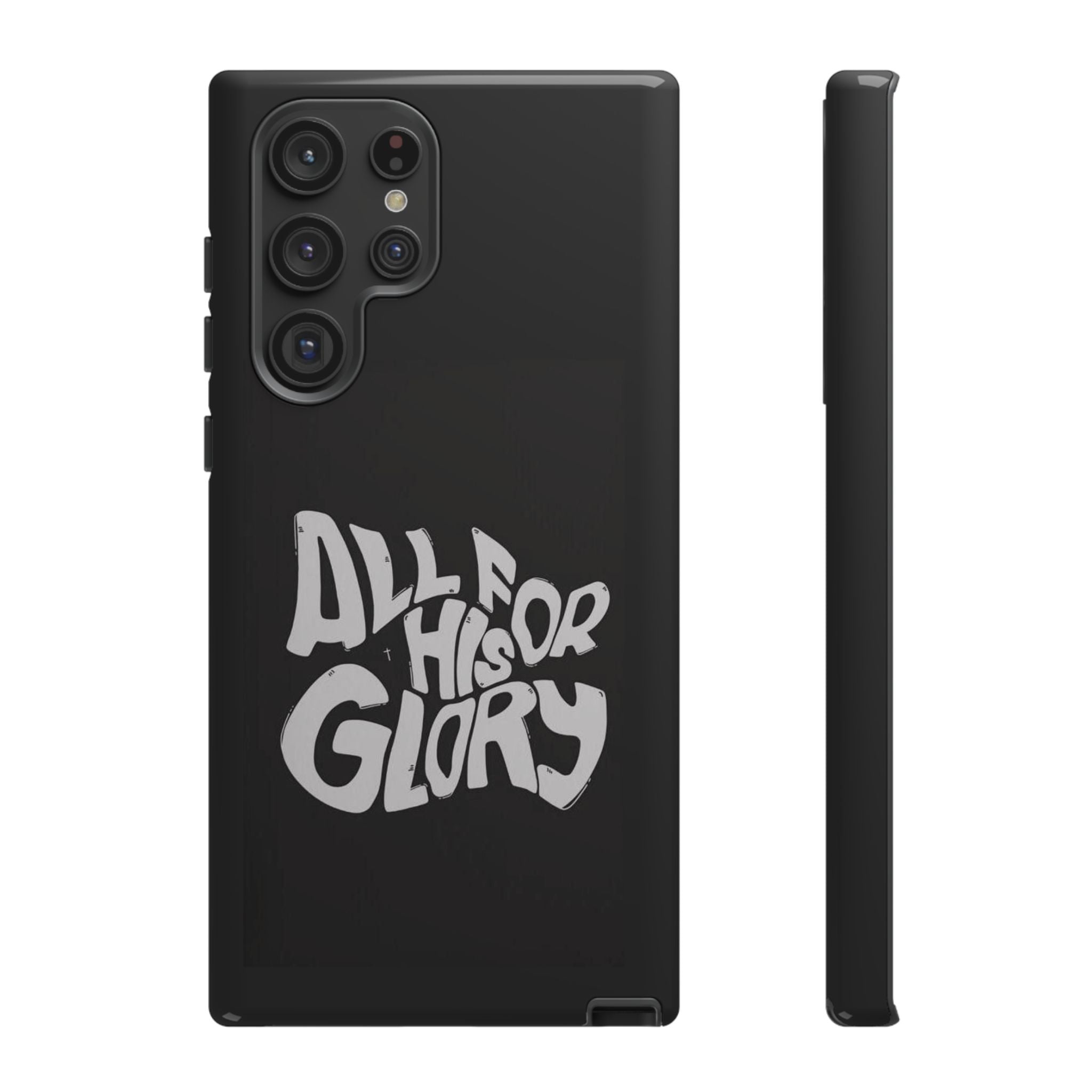 All For His Glory Phone Case — Christian Faith Script Protective Cover