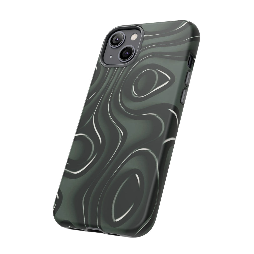 Dark Green Abstract Swirl Tough Phone Case