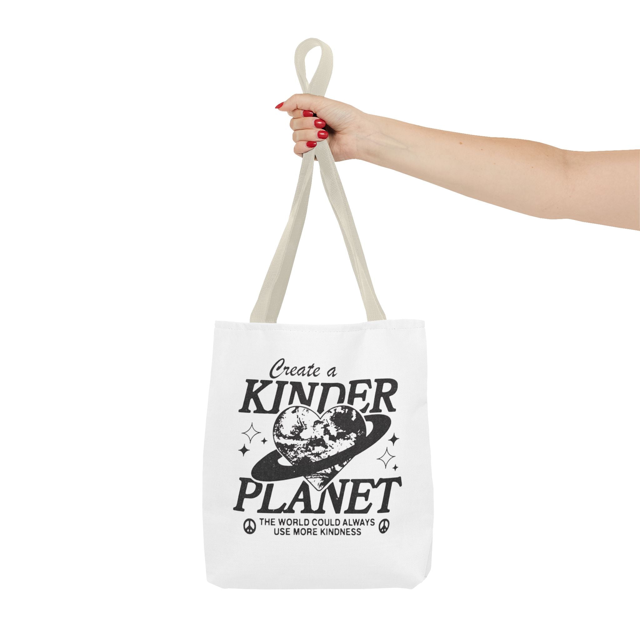 Create a Kinder Planet Tote Bag — Eco-Friendly Earth Love Canvas Tote