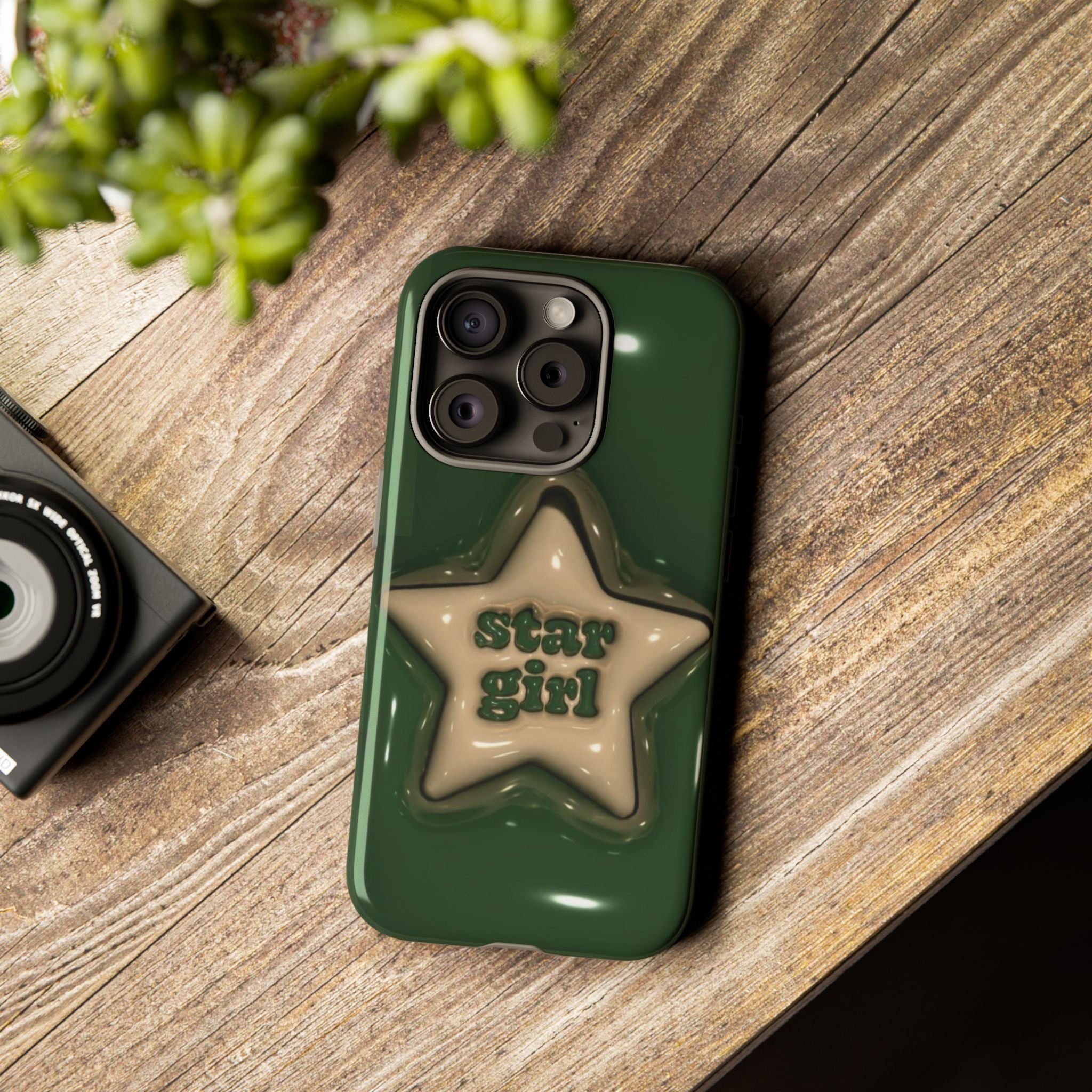 Star Girl iPhone Case — Green Star Protective Case