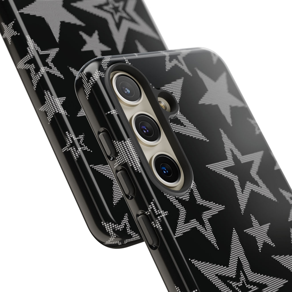 Black Star Pattern Tough Phone Case — Durable Protective Phone Cover