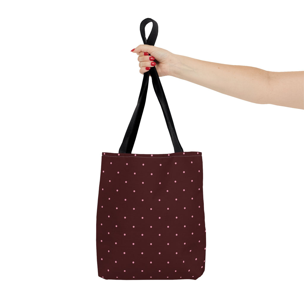 Burgundy Polka Dot Tote Bag