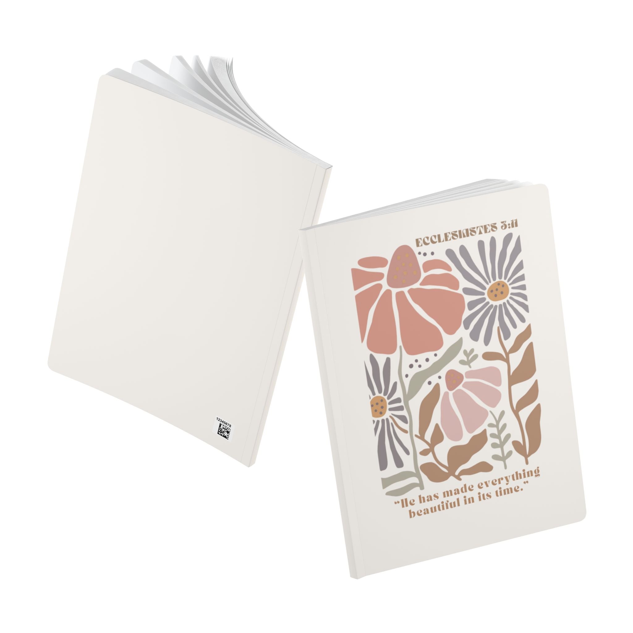 Ecclesiastes Floral Softcover Journal — "He has made everything beautiful in its time"