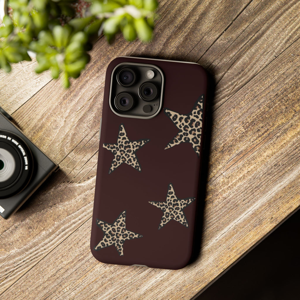 Leopard Star iPhone Case — Chic Brown Protective Tough Case