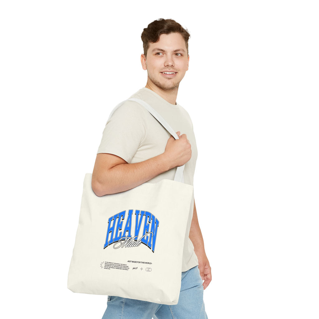 Heaven Music Tote Bag - Retro Blue Graphic All-Over Print