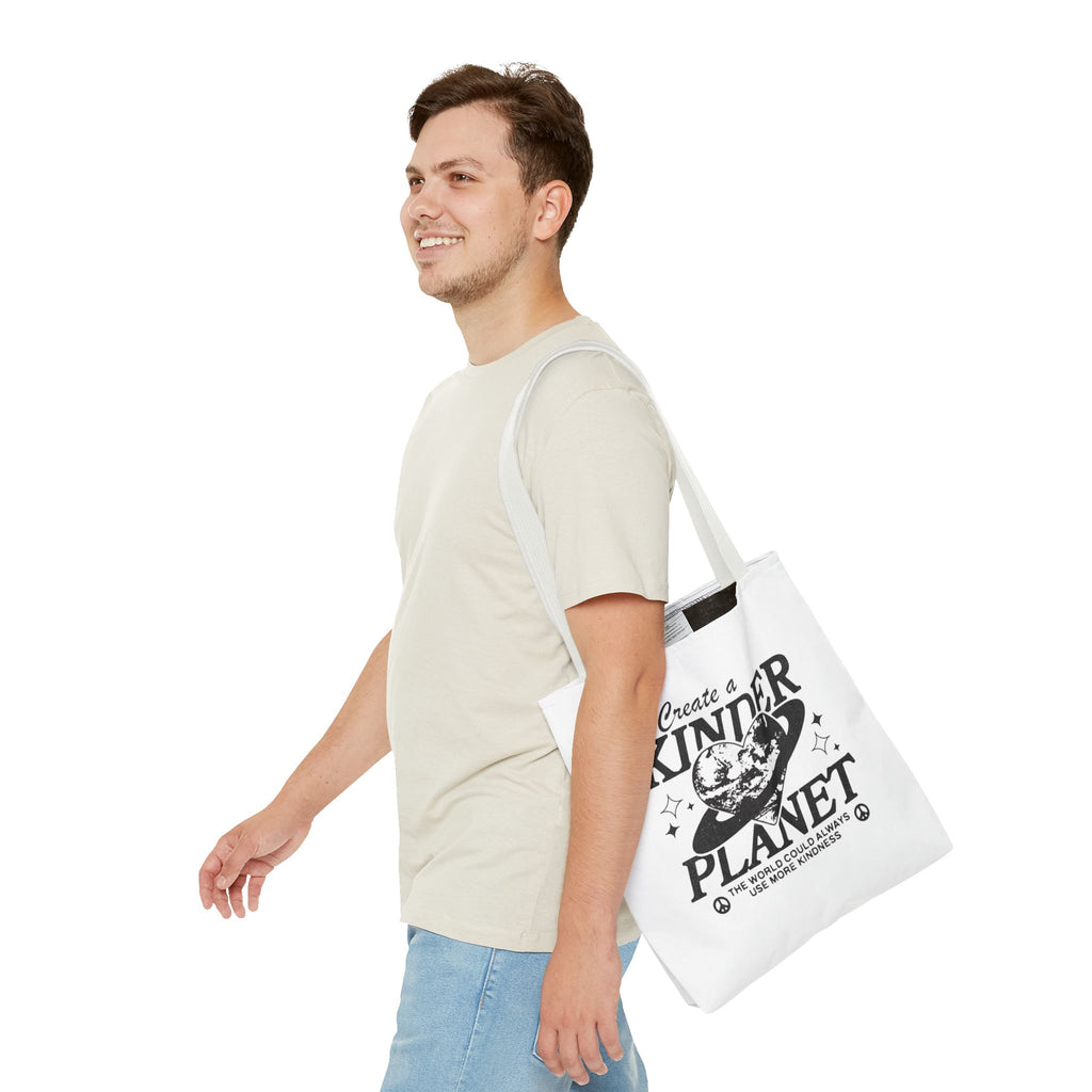Create a Kinder Planet Tote Bag — Eco-Friendly Earth Love Canvas Tote