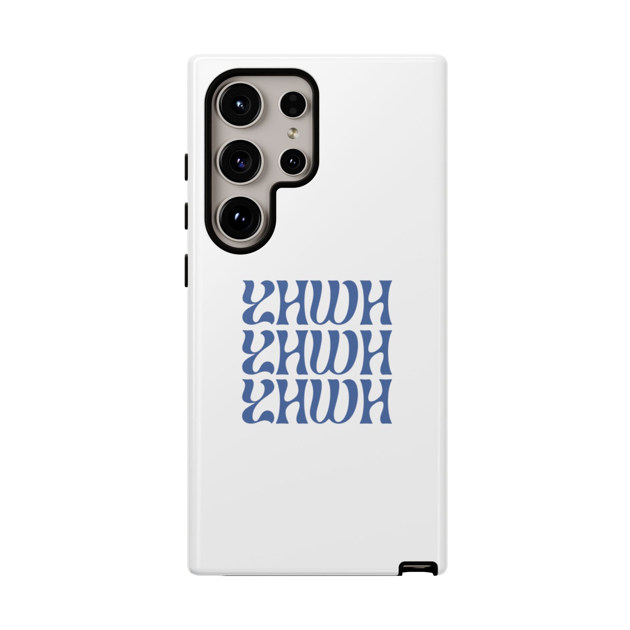 "YHWH" — Retro Blue Wavy Tough Phone Case