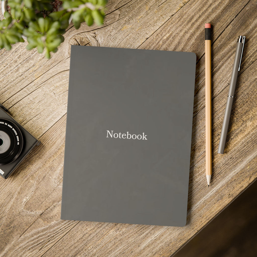 Minimalist Gray Notebook — Softcover Journal with 'Notebook' Cover