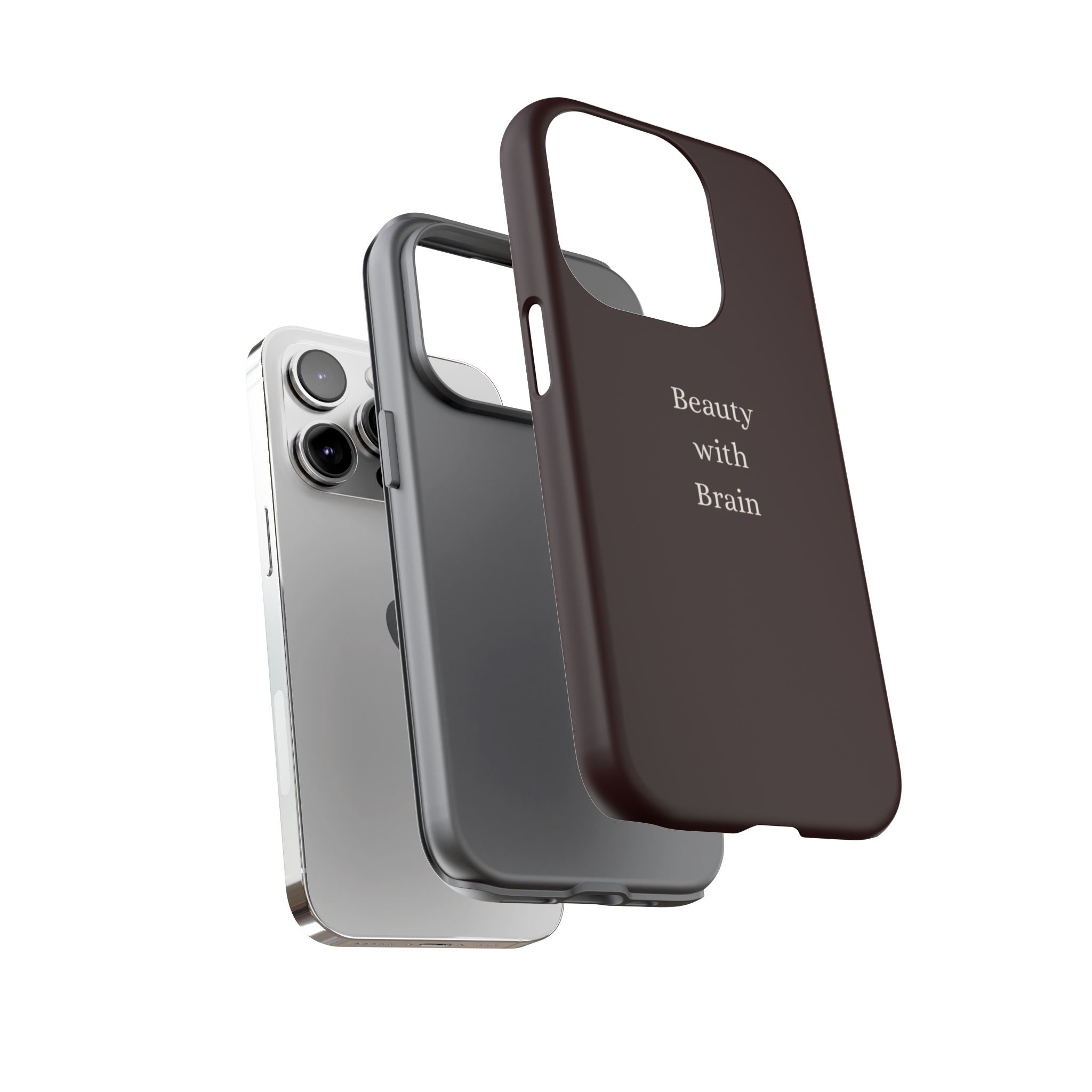Tough Case — "Beauty with Brain" Protective iPhone Case (Sleek Maroon)