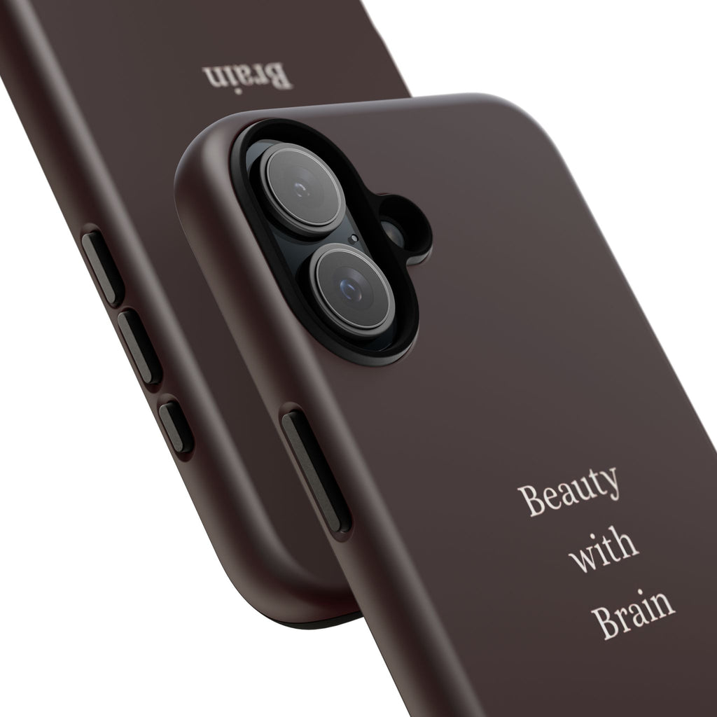Tough Case — "Beauty with Brain" Protective iPhone Case (Sleek Maroon)