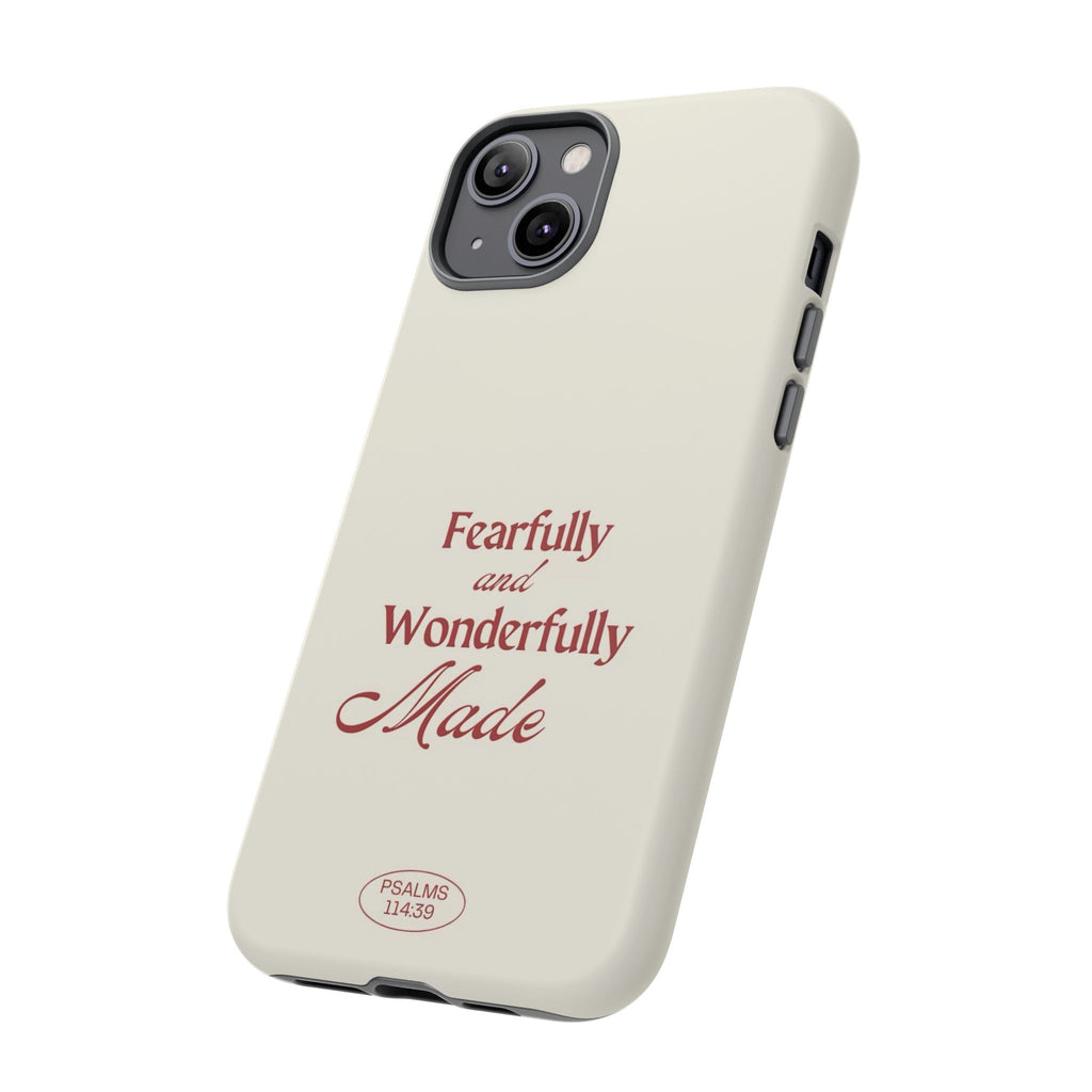 Tough Phone Case — "Fearfully and Wonderfully Made" Christian Scripture Protective Case