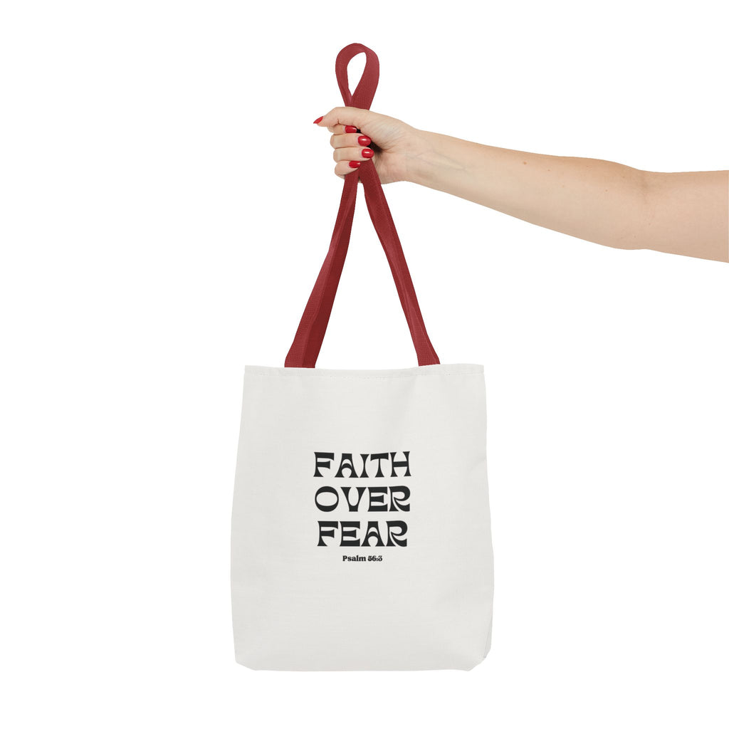 Faith Over Fear Tote Bag — Christian Inspirational Scripture Bag (Psalm 56:3)