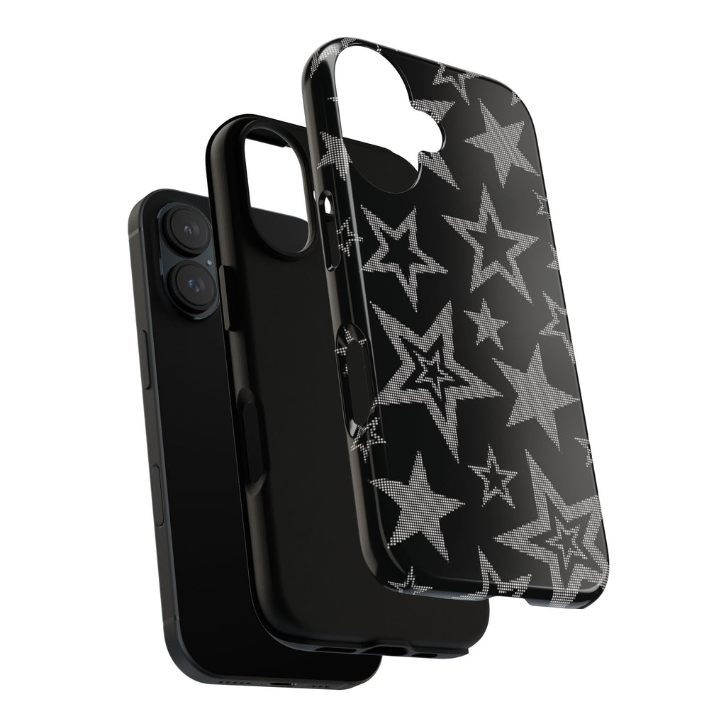 Black Star Pattern Tough Phone Case — Durable Protective Phone Cover
